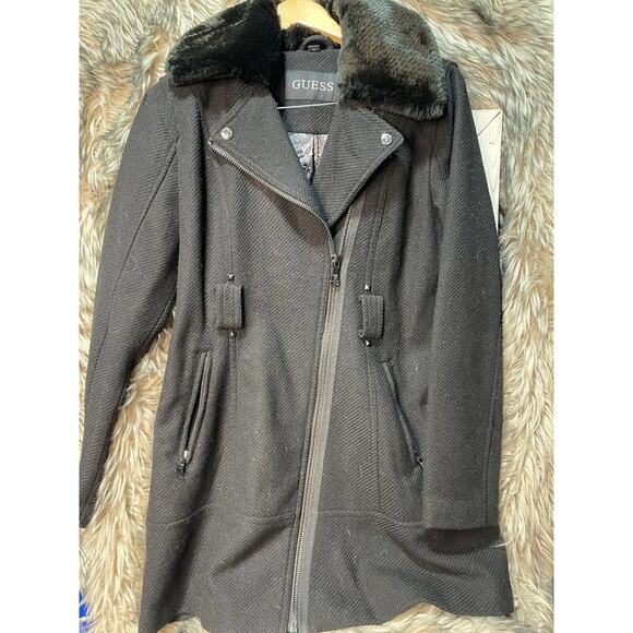 Guess Black Wool Blend Coat / Jacket Women's Size M - Picture 1 of 3